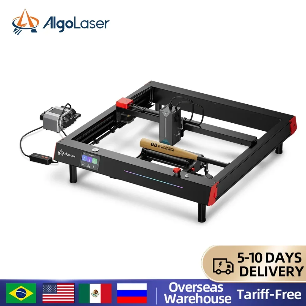 

Algo 22W Engraver and Cutter Cut 0.05mm Metal and Engrave Hundreds of Colors On Metal Steel 3.5"Touch Screen