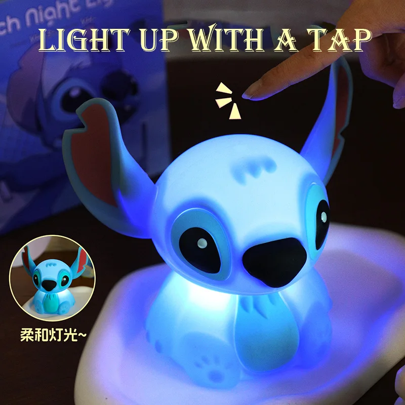 Simpatico punto cartone animato luce notturna peluche con cinturino ad anello 2in1 lampada da comodino portachiavi accessorio per la casa Kawaii