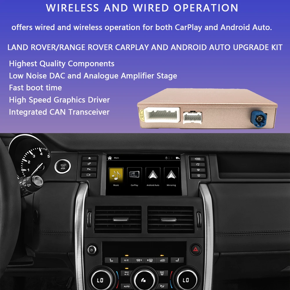 For Land Rover&Jaguar Discover4 Freelander2 XJL Evlque XE F-type Range Rover XF F-pace Android Auto Apple Wireless Carplay HARMA