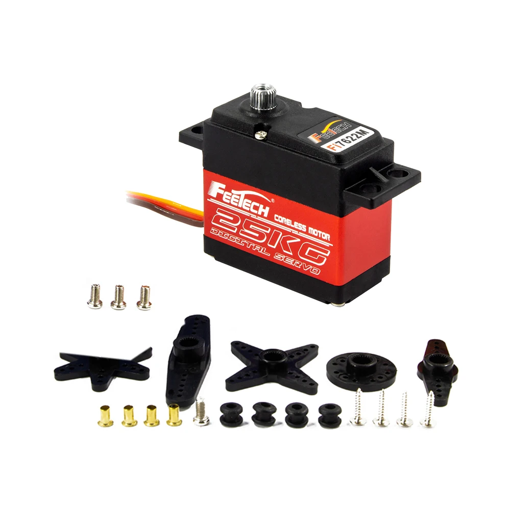 

Feetech FI7622M 25KG Digital Servo - 180° Aluminum Metal Gear, 0.12s/60° for Arduino/Robot/RC Aircraft & Smart Car DIY