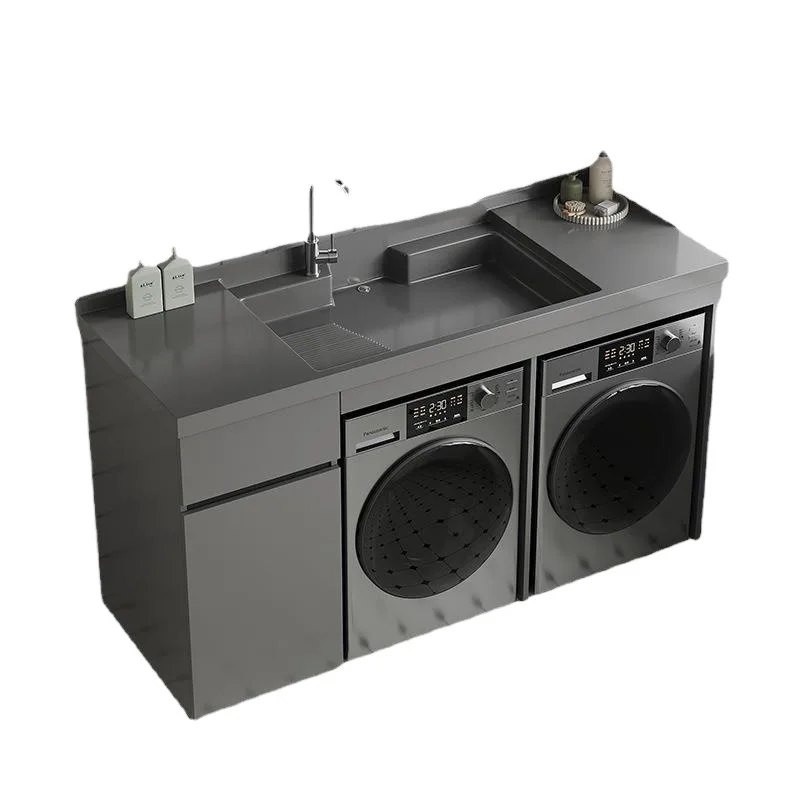 Washing hands and face with rubbing honeycomb aluminum dual-position washing machine and dryer combination