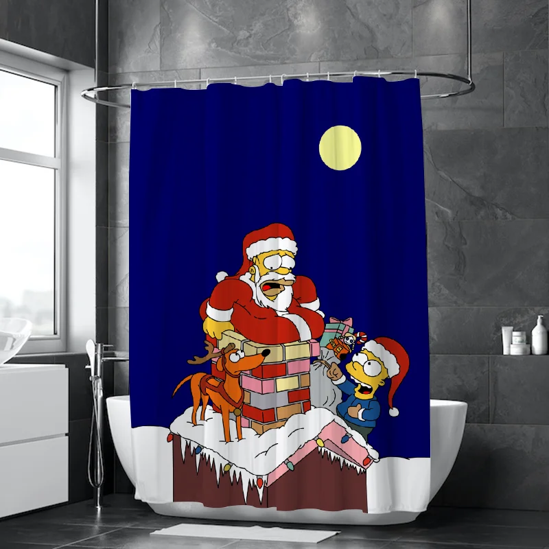 Shower The Simpsones Bathroom Curtain Opaque Curtains for the Home Accessories Bath Bedrooms Waterproof Fabric Shade Products