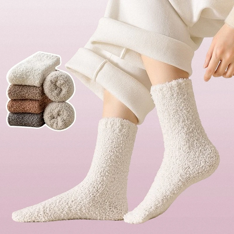 5/10 Pairs Fashion High Quality Women's Mid-tube Socks Warm Plush Women's Socks Trend Autumn Winter Plush Women's Thick Socks