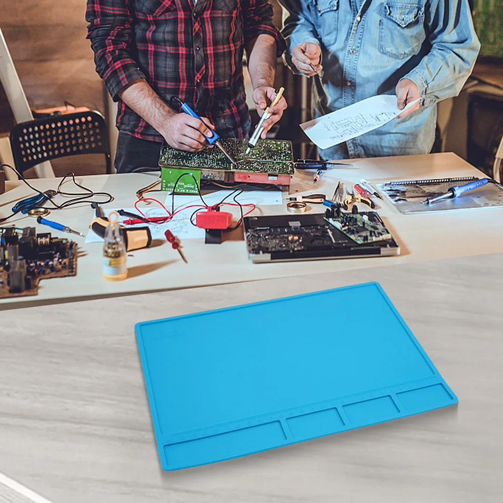 S110 Silicone Mat for Electronics Repair with Heat Resistance and Anti Static Properties for Organized and Efficient Soldering