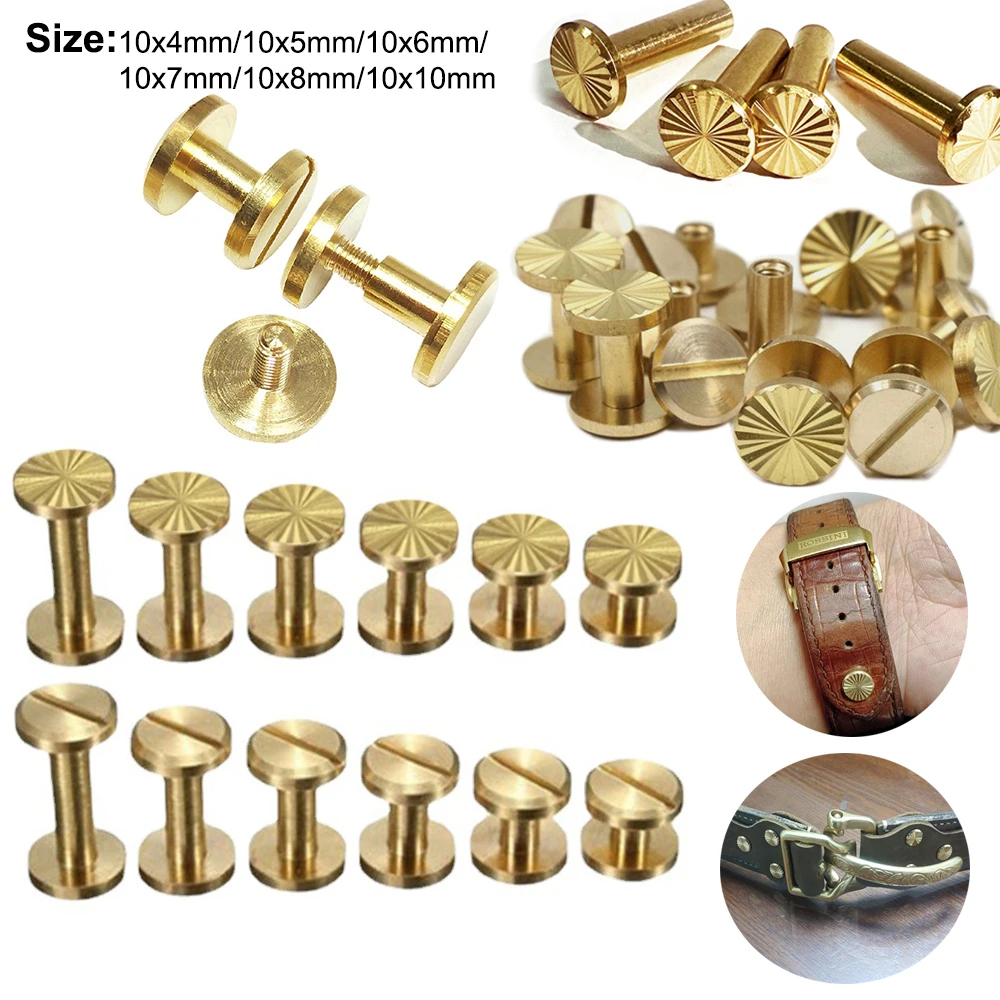 5 sets of brass chicago screws long nails staples studs firm brass buckles flat head screws screws chicago screws for albums