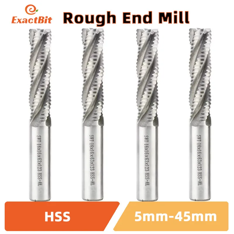 Fresa de extremo rugoso, cortadores HSS, fresa de carburo, brocas de enrutador, fresa de extremo, 4 flautas, hoja de sierra de 5mm a 45mm, mecanizado de Metal en pulgadas