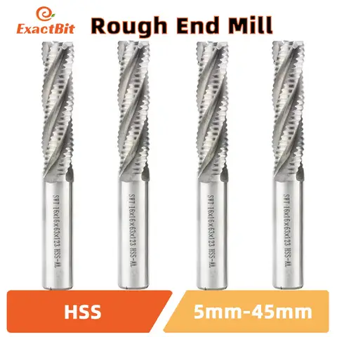 러프 엔드 밀 HSS 커터 카바이드 밀링 커터 라우터 비트, 엔드 밀 4 플루트, 톱날 금속 가공 인치, 5mm ~ 45mm Best5