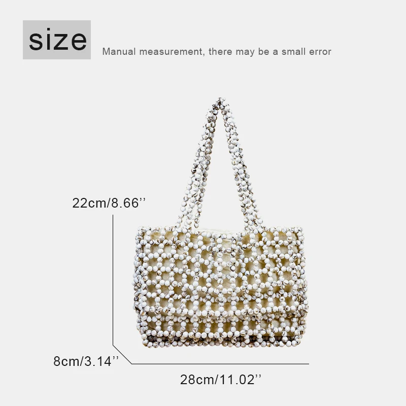 Handwoven Small Beach Hollow Tote Bags For Women Luxury Designer Handbags Purse 2026 New In Acrylic Beads Slim Underarm Shoulder