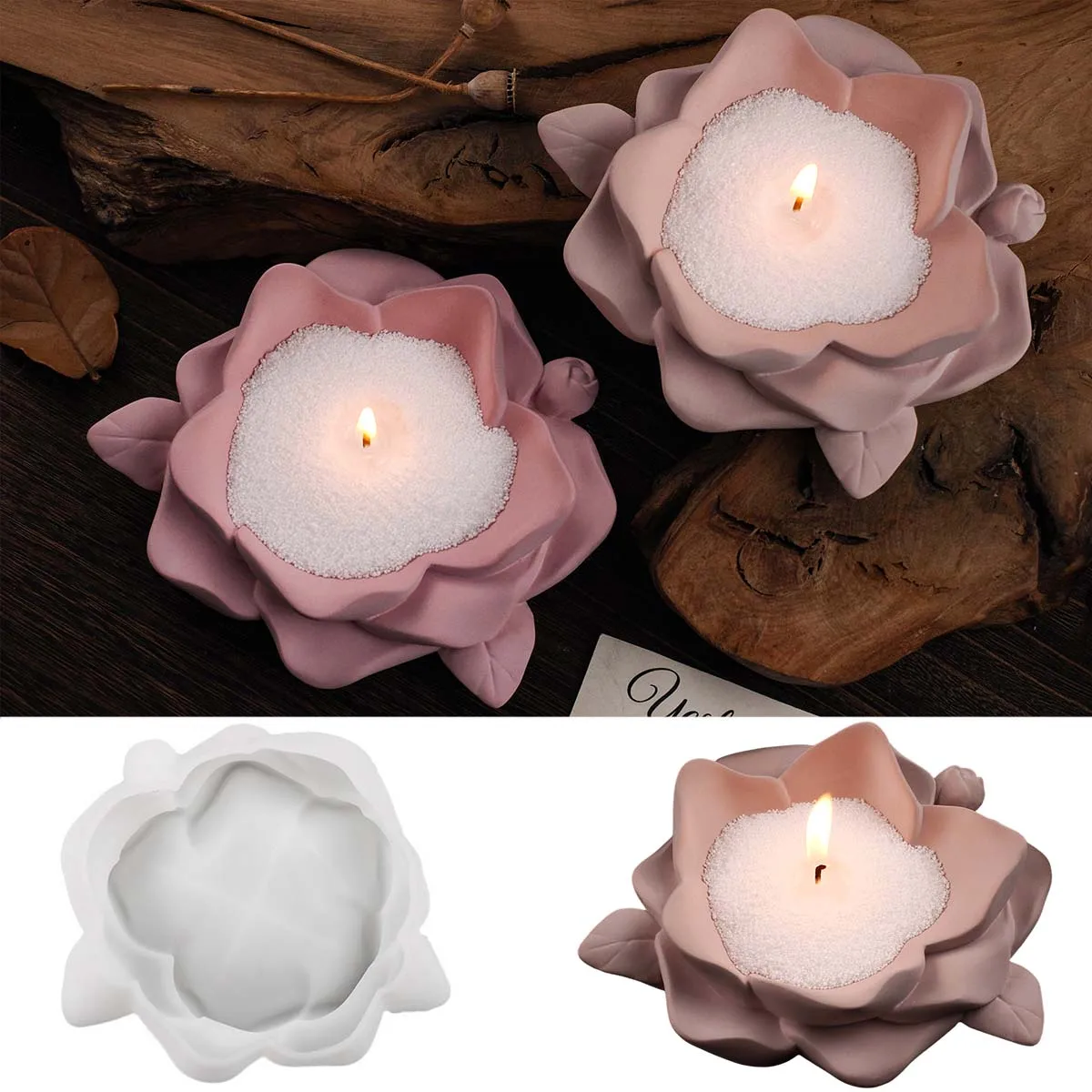 كاميليا روز شمعة السلطانية قالب من السيليكون لتقوم بها بنفسك زهرة شكل عرض لوحة الحرف صنع الجص الراتنج صينية تخزين قوالب ديكور المنزل