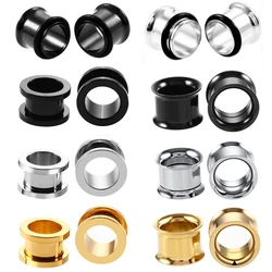 1Pair Stainless Steel Ear Plugs Tunnels Flesh Earring Gauges Piercing Tunnels Ear Expander Stretcher Body Jewelry 2-30mm