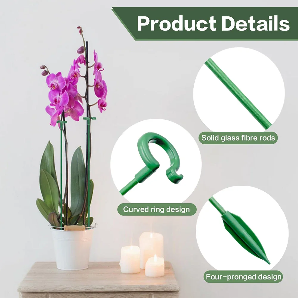 5/10PCS Anlage Unterstützt Stehen Schmetterlinge Orchidee Blume Topf Befestigungs Stangen Wiederverwendbare Gemüse Schutz Befestigungs Werkzeug Gartenarbeit Su – Detail 4