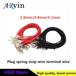 10pcs 2.8MM/4.8MM/6.3MM plug-in spring wire terminal block wire with sheath single head double head connection wire harness