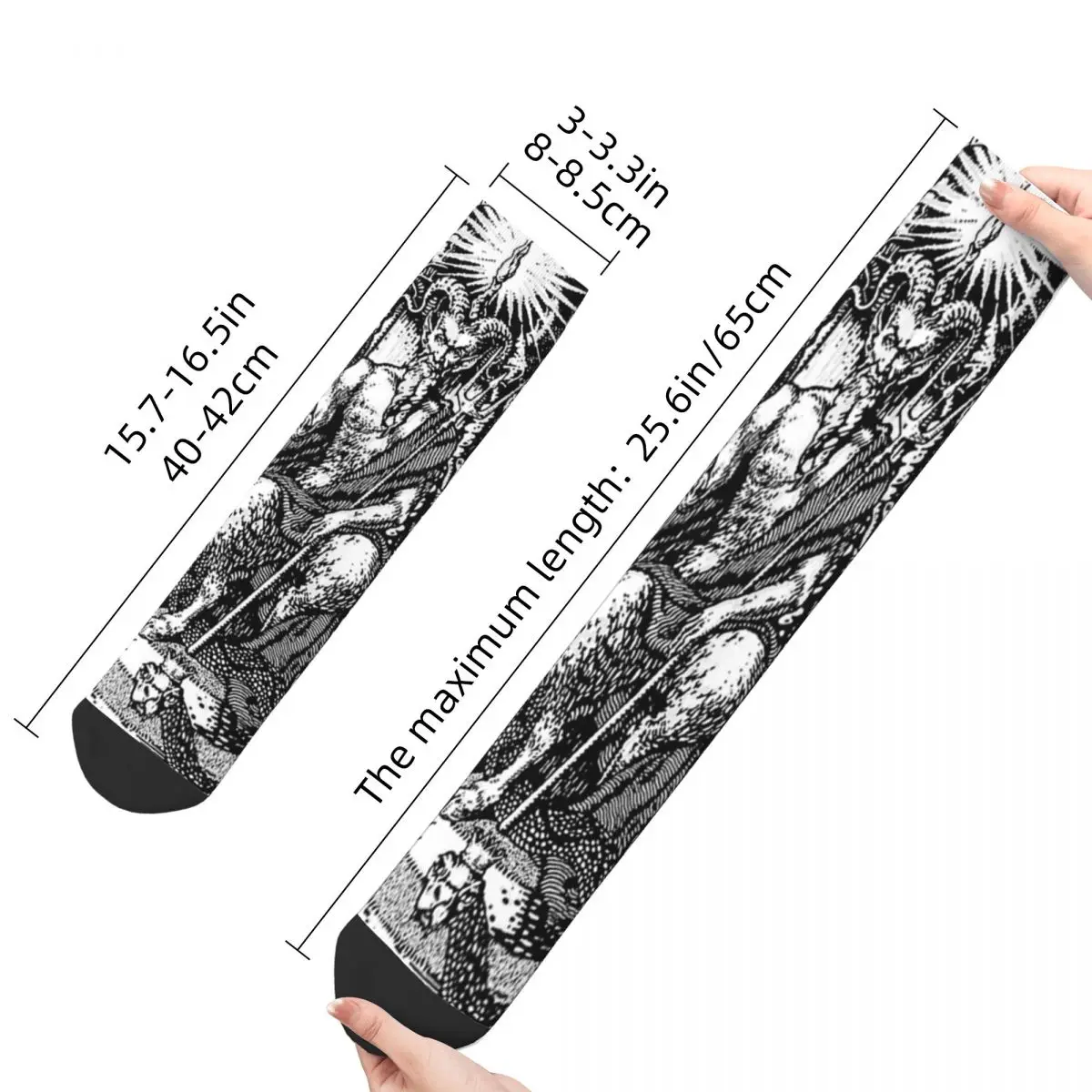 Funny Crazy Compression Sock for Men Lord Of This World Hip Hop Harajuku Black Metal Happy Quality Pattern Printed Boy Crew Sock