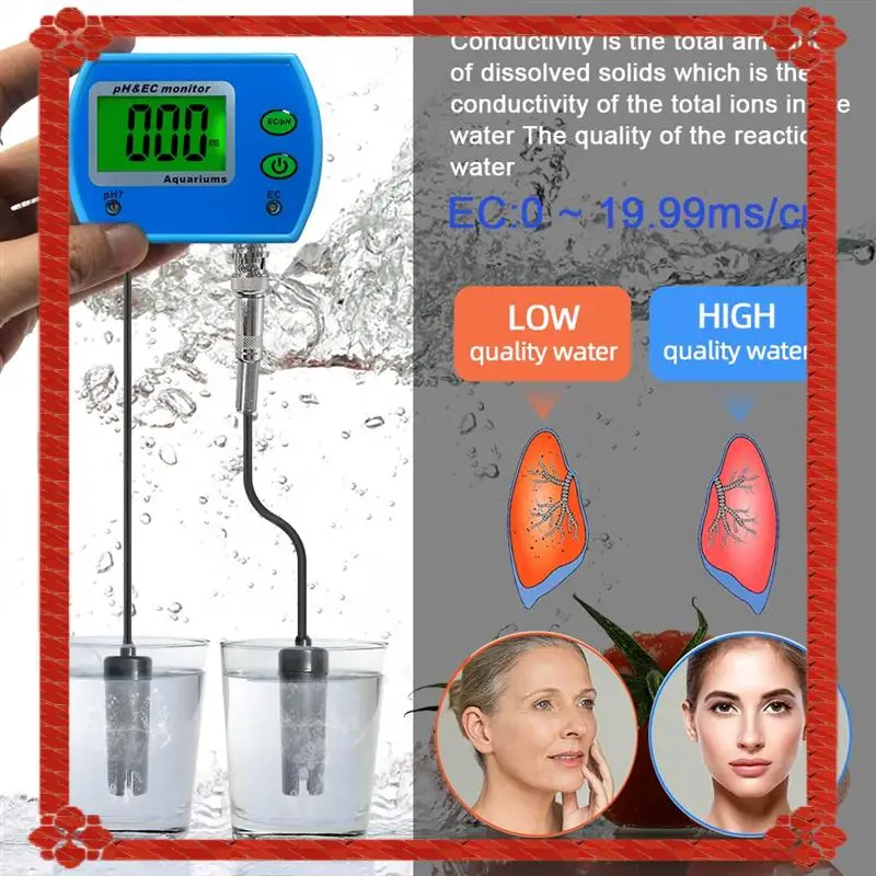 

24-Hour Delivery Water Quality Analysis Instruments PH /EC Monitor Meter Acidometer PH Tester EU Plug