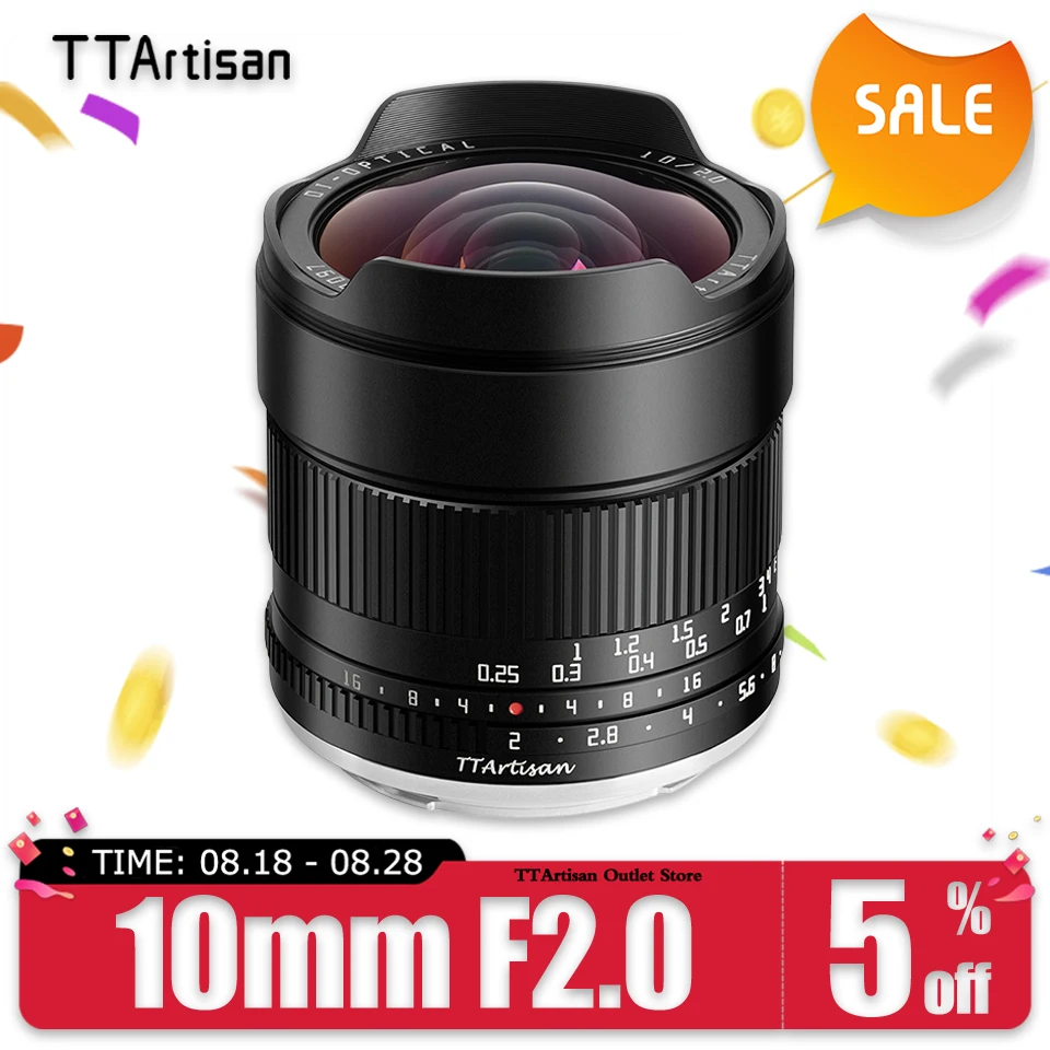 

TTArtisan APS-C 10mm F2 ASPH 105° Ultra-wide Angle Lens for Camera Photography Sony E Fujifilm XF Nikon Z Canon EOS R M43 Mount