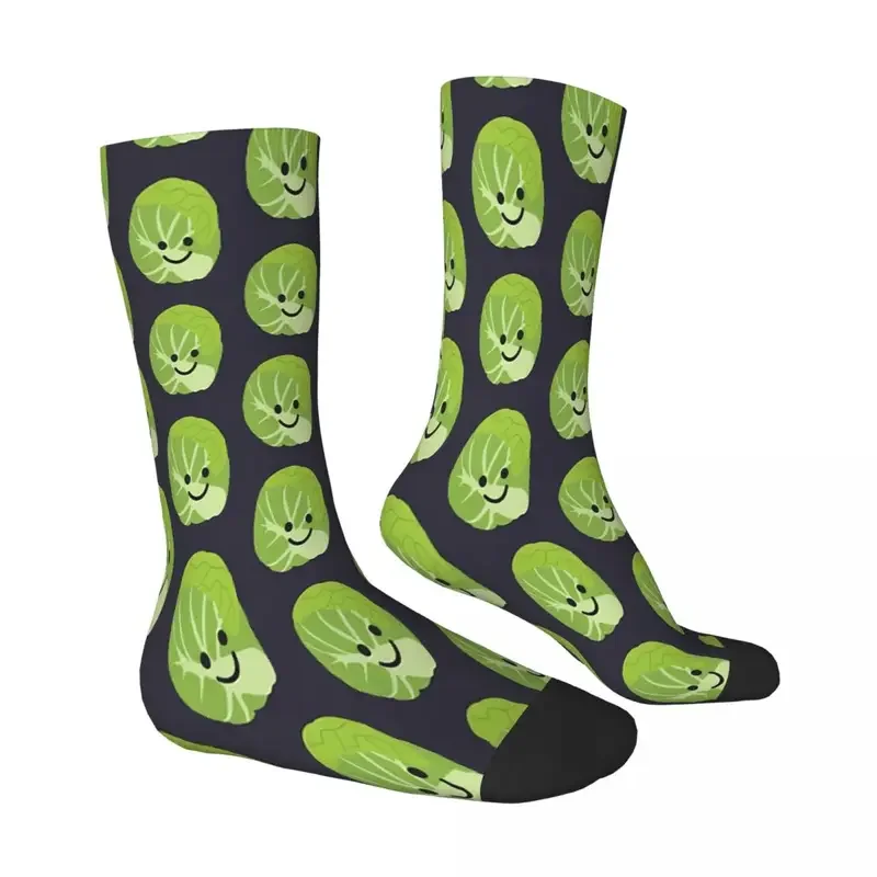 Y2K A Happy Brussels Sprout Vegetable Socks Male Mens Women Autumn Stockings Hip Hop