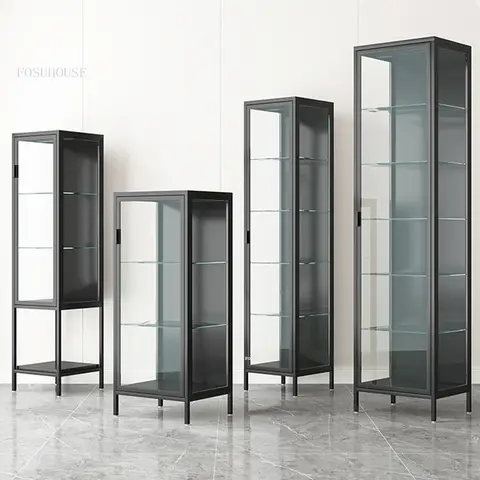 Italienska exklusiva Sense-vinskåp för vardagsrum med glasdörr, minimalistiska ljusa lyxiga barmöbler, vitrinskåp 8 best sales skåp med glasdörr - №8