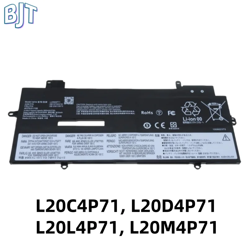 New L20D4P71 L20L4P71 L20C4P71 L20M4P71 Laptop Battery For Lenovo ThinkPad X1 Carbon Gen 9 10 X1 Yoga Gen 6 7 Series 15.44V 57Wh