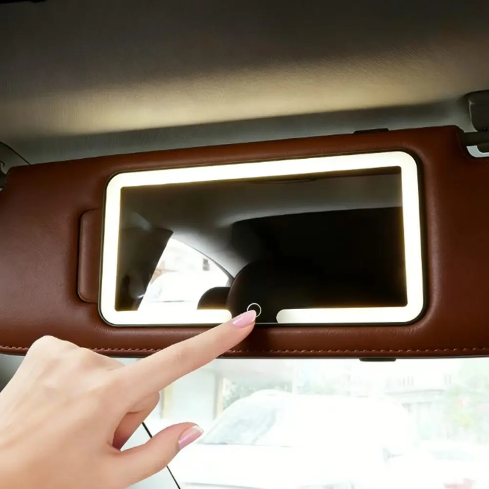 LED Car Makeup Mirror with Touch Control for Vehicles Sun Visor 2500K-5600K Adjustable Color Temperature Lighting