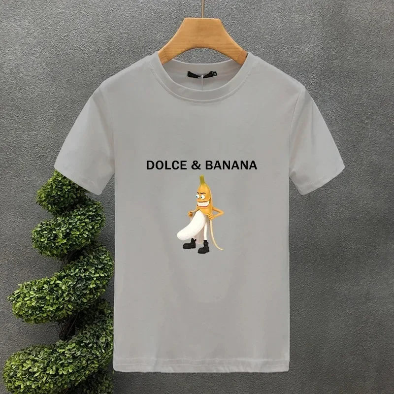 Dolce & Banana Cute Printed Summer Fashion Cotton T-Shirt Men\'s Snake Hair Greek Myth Top Men\'s Women\'s Casual Short Sleeves