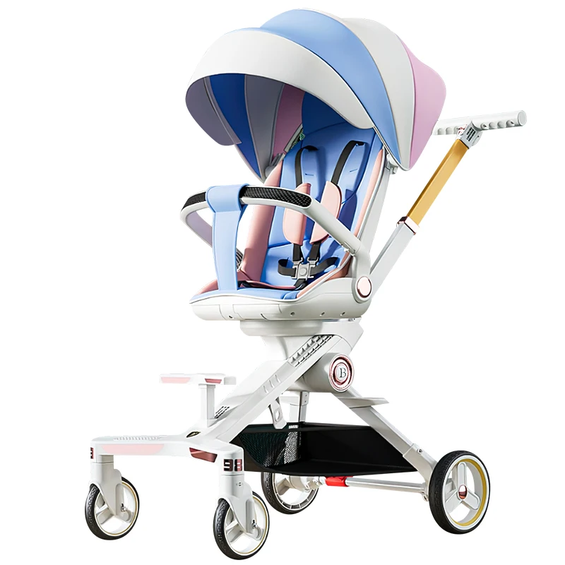 

Lightweight Four wheels High landscape Baby Stroller Can Sit Lie Two-way Folding Stroller Newborn Shock absorption Baby Cariage