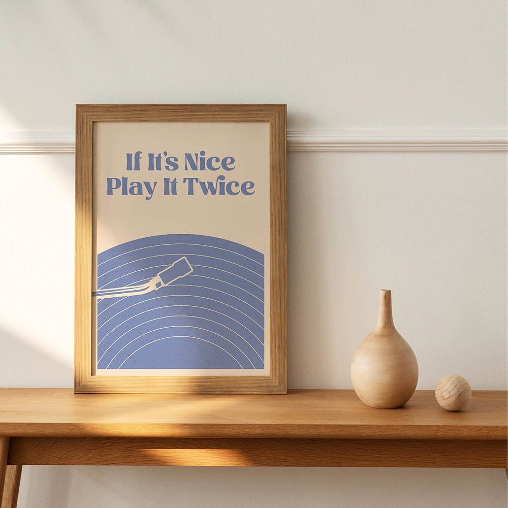 ملصقات موسيقية عتيقة لديكور غرفة المعيشة ، مشغل تسجيل ، إذا كان من الجيد لعبها مرتين ، فن جداري ، لوحة قماشية ، صورة