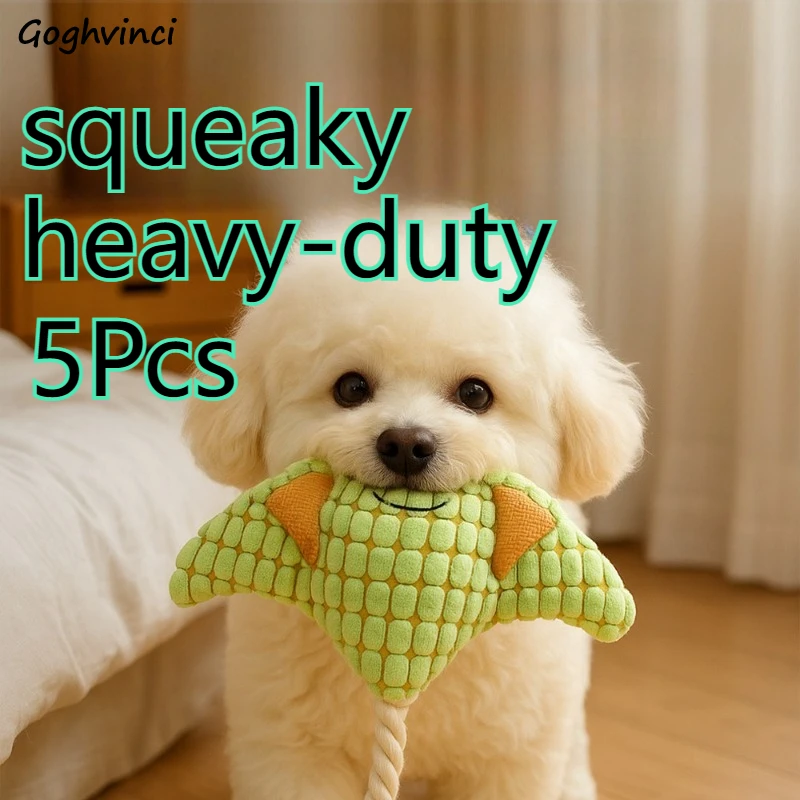 

Игрушки для собак: жевательные веревочные игрушки, устойчивые к укусам, интерактивные, милые, для дрессировки, 5 шт., безопасные, пищащие, сверхпрочные, без запаха