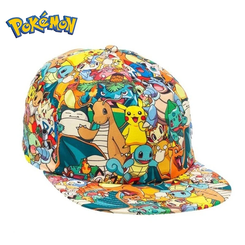 Pokemon Pikachu baseball cap peaked cap cartoon anime character flat brim hip hop hat couple outdoor sports cap birthday gifts