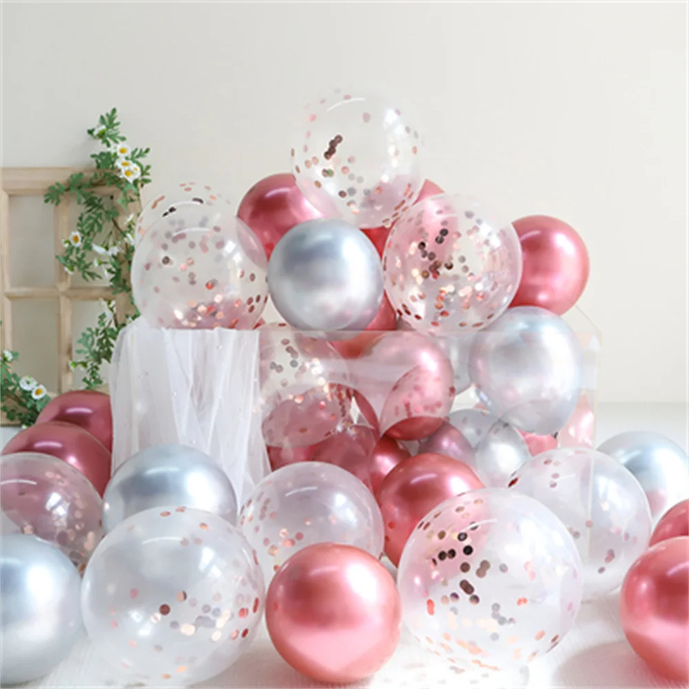 

15pcs 12inch Rose Gold Confetti Latex Balloons Happy Birthday Party Decorations Kids Adult Boy Girl Baby Shower Wedding Supplies