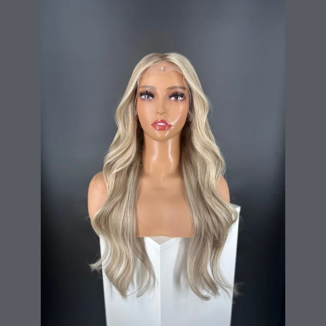 

High Quality Wig Synthetic 13x4 Lace Front Wigs women Ash Blonde Body Wave Cosplay Wig Heat Resistant Lace Front wig