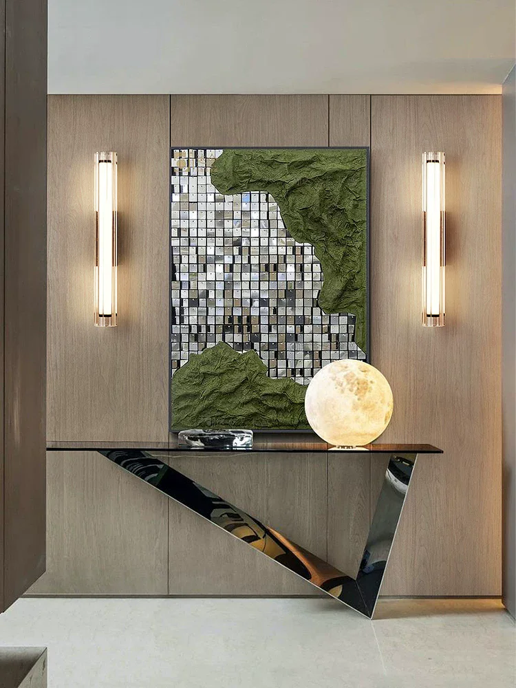 Italian minimalist glass wall lamp, modern minimalist designer, high-end creative living room, bedroom, bedside lamp