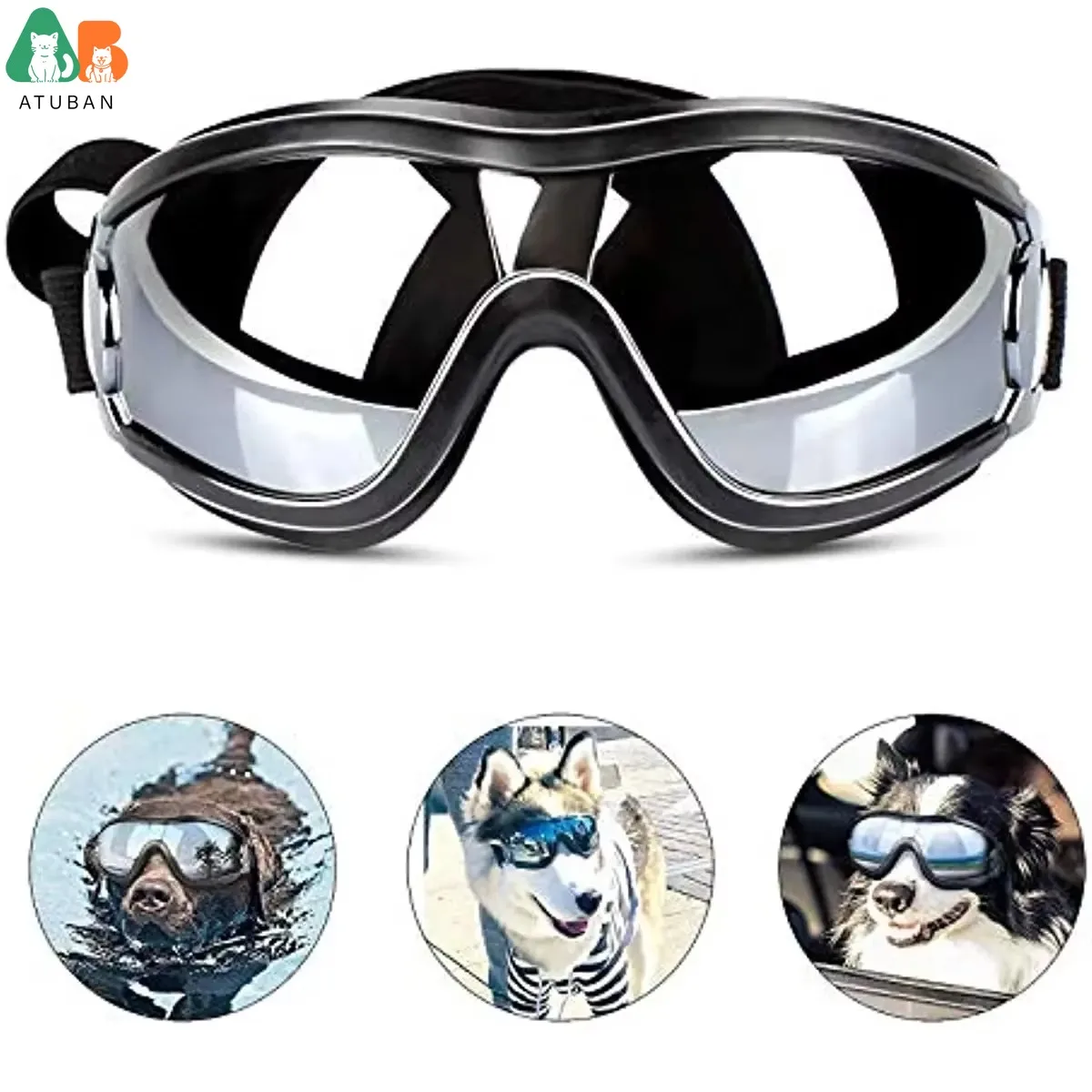 แว่นตากันแดดแว่นตาน้องหมาปรับสำหรับ Travel เล่นสกีและ Anti-Fog สุนัขหิมะแว่นตา Pet Goggles สำหรับปานกลางสุนัขขนาดใหญ่