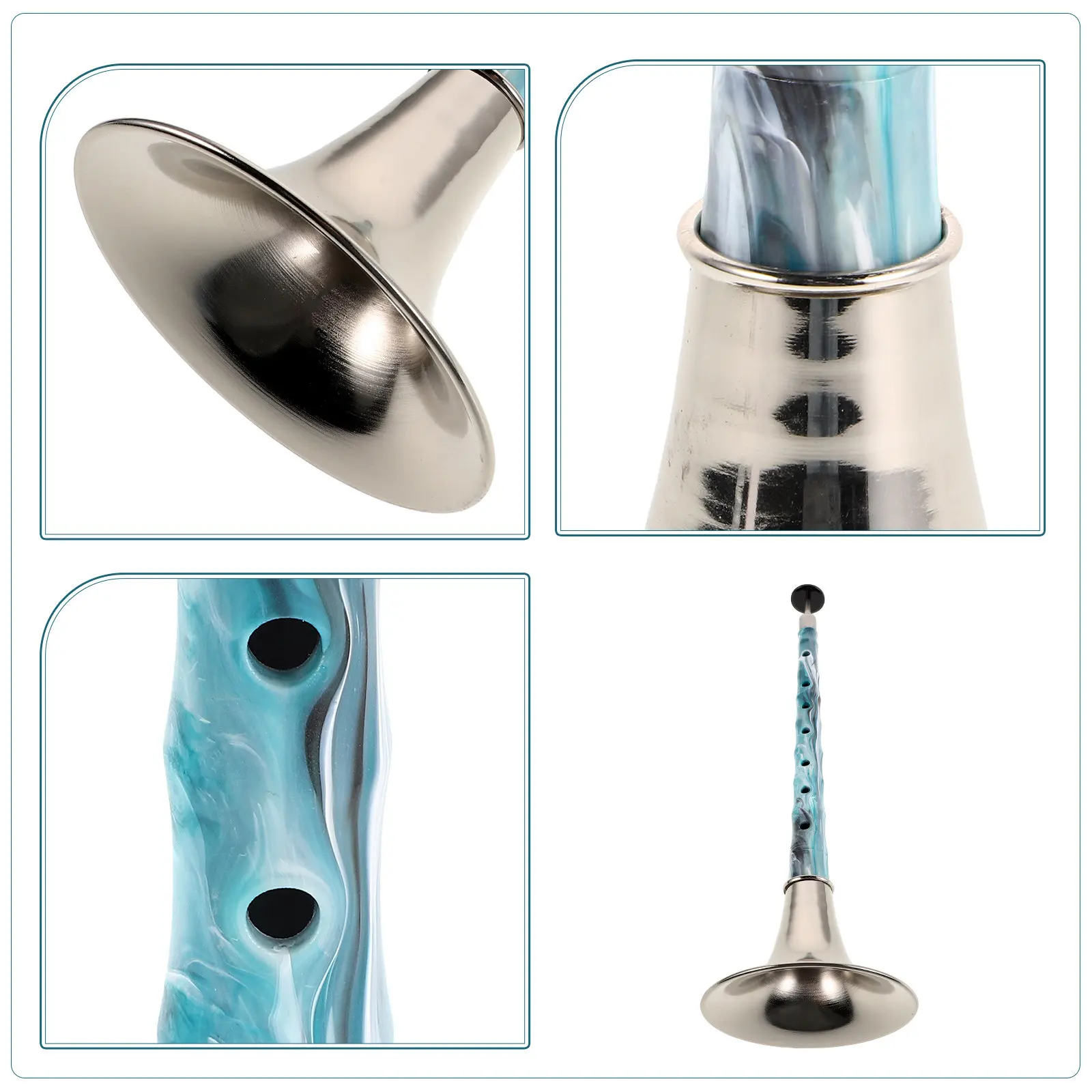Chinese Suona Traditional Instrument High-Strength Resin Ink Painting Design Beginner Friendly for Music Training Cultural