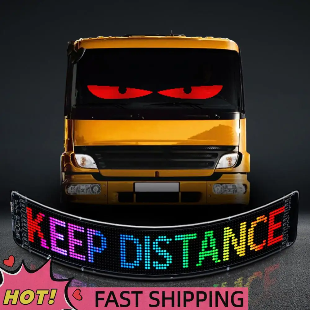 LED Matrix Pixel Panel Night Light DIY Programmable Demon Eyes Flexible LED Panel Remote Control for Car Truck Accessories