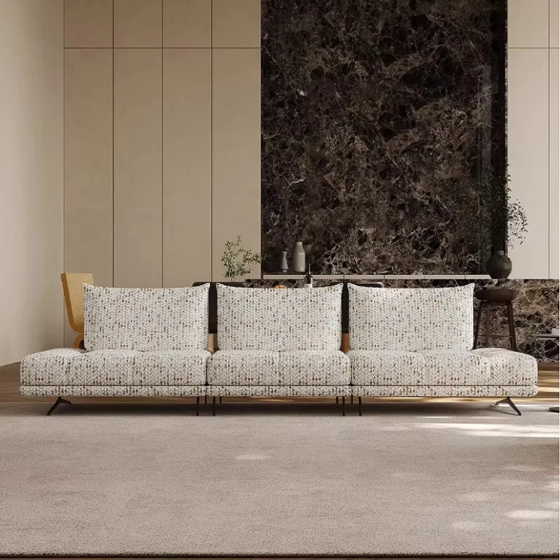 

Simple square fabric sofa smart island home living room villa designer simple furniture