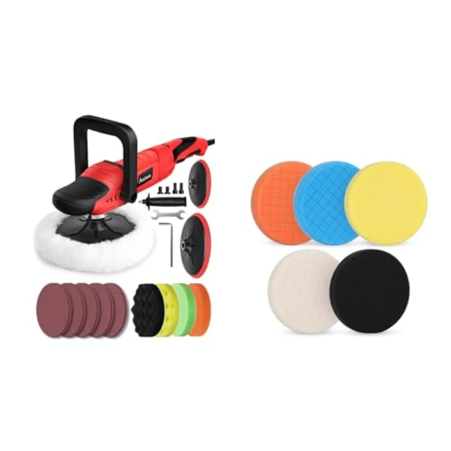 

Car Buffer Polisher 6 Variable Speed 1000-3500 RPM Rotary Buffer Waxer Kit with 6-inch and 7-Inch Backing Plate 1200