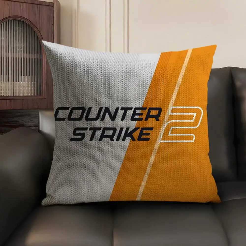 حار لعبة C-Counter-Strike CS2 كيس وسادة حريري قصير أفخم مع سحاب غير مرئي الغبار غطاء وسادة أريكة للديكور المنزل