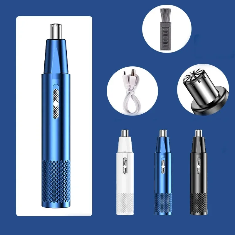 Electric Nose Hair Trimmer Beard Clipper Rechargeable Multi-kinetic Washable Shaving 2in1 Nose Ear Hair Trimmer Electric Razor