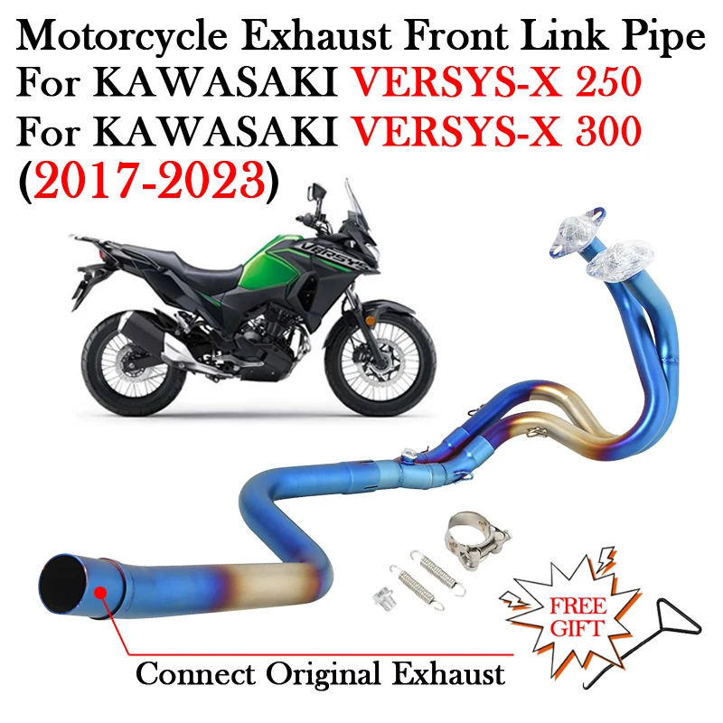 

Slip On Motorcycle Exhaust Modify Front Link Pipe Escape Connect Original Muffler For KAWASAKI VERSYS-X 250 300 2017 - 2022 2023