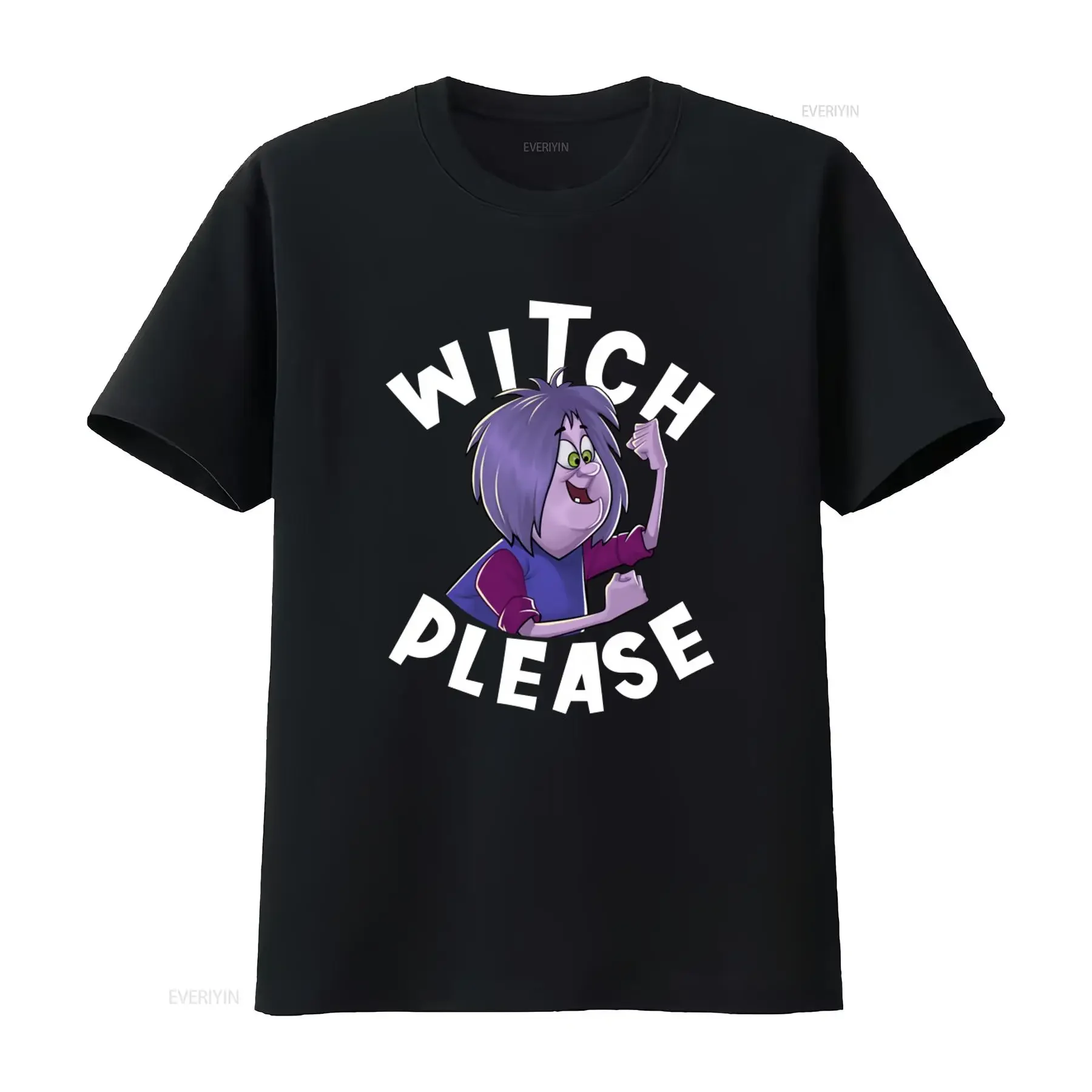 Witch Please Mad Madam Mim Sword In The Stone Fairytale Movie Villain Print T Shirt vintage Washed Versatile Comfortable