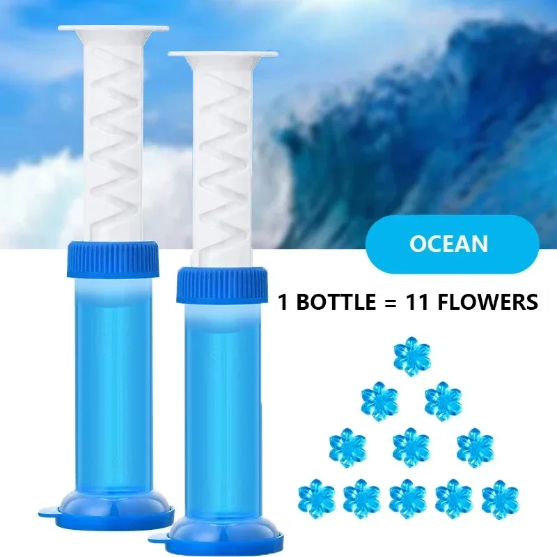 

1/2Pcs Toilet Cleaner Gel Syringe Aromatic Drain Toilet Cleaning Detergent Flower Air Freshener Remove Odors Bathroom Tools