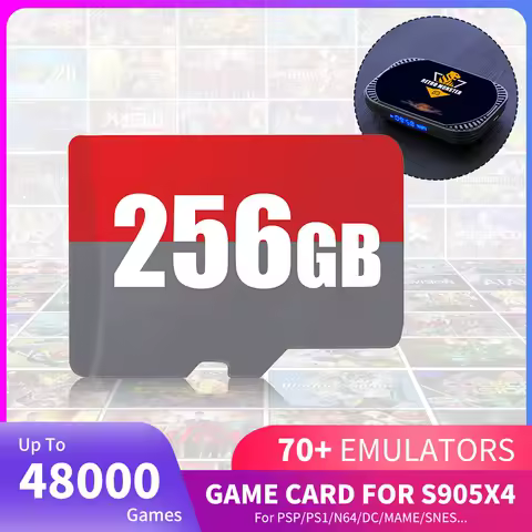 256GB Gaming TF Card For Amlogic S905X4 TV Box/Video Game Console Built-in 48000 Retro Games 70+ Emulators For PSP/PS1/N64/DC/MD