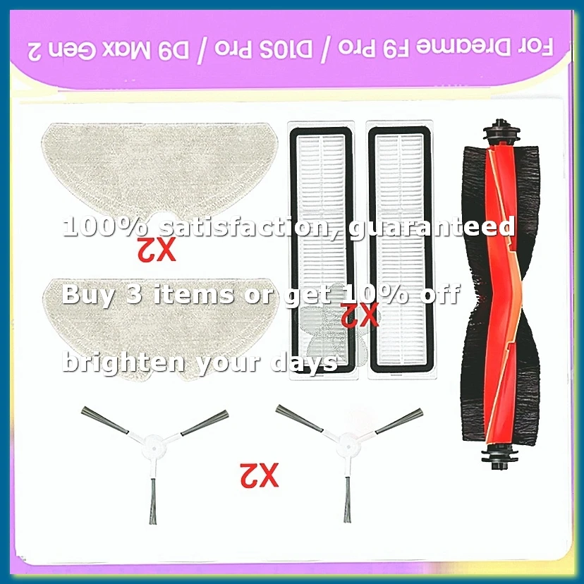 For F9 Pro / D10S Pro / D9 Max Gen 2 Vacuum Cleaner Replacement Accessories Main Side Brush Mop Cloth Hepa Filter