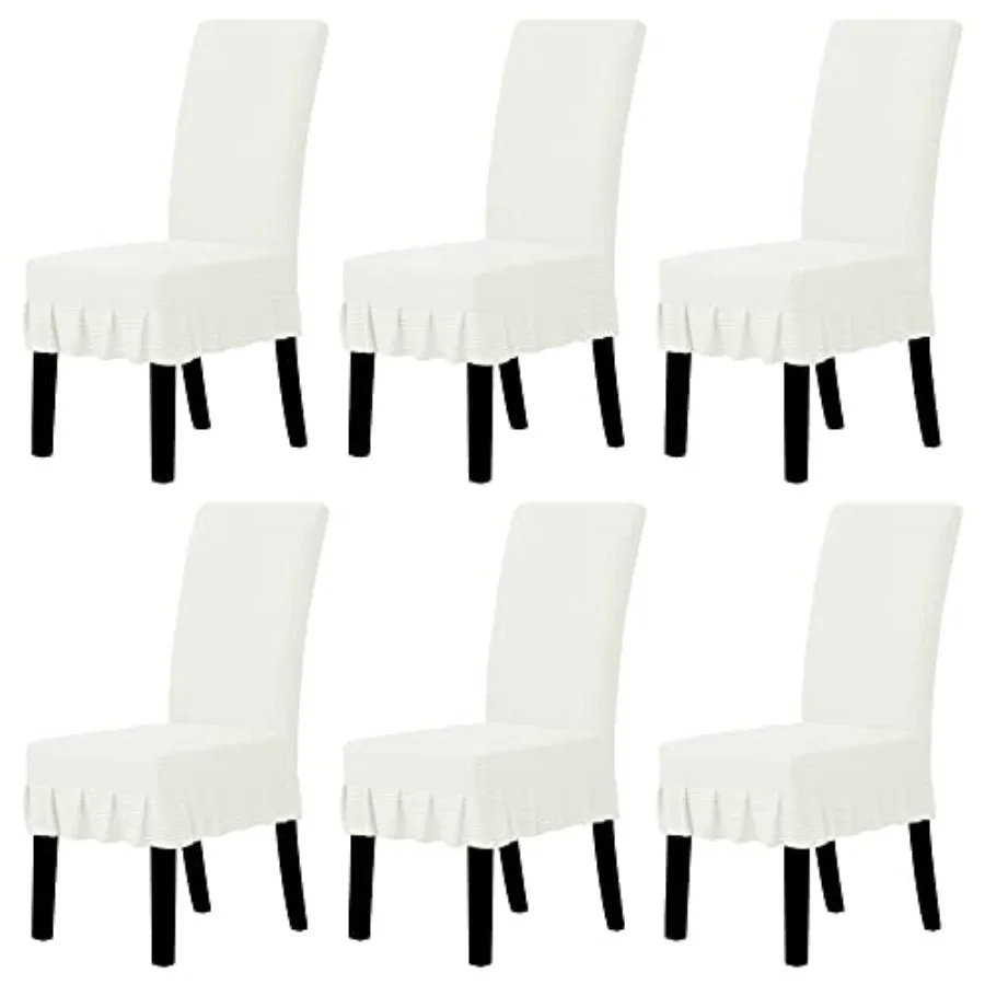 

Чехлы для обеденных стульев, эластичные чехлы-накидки для стульев Parsons с юбкой, чехлы для стульев для столовой, ресторана, банкета