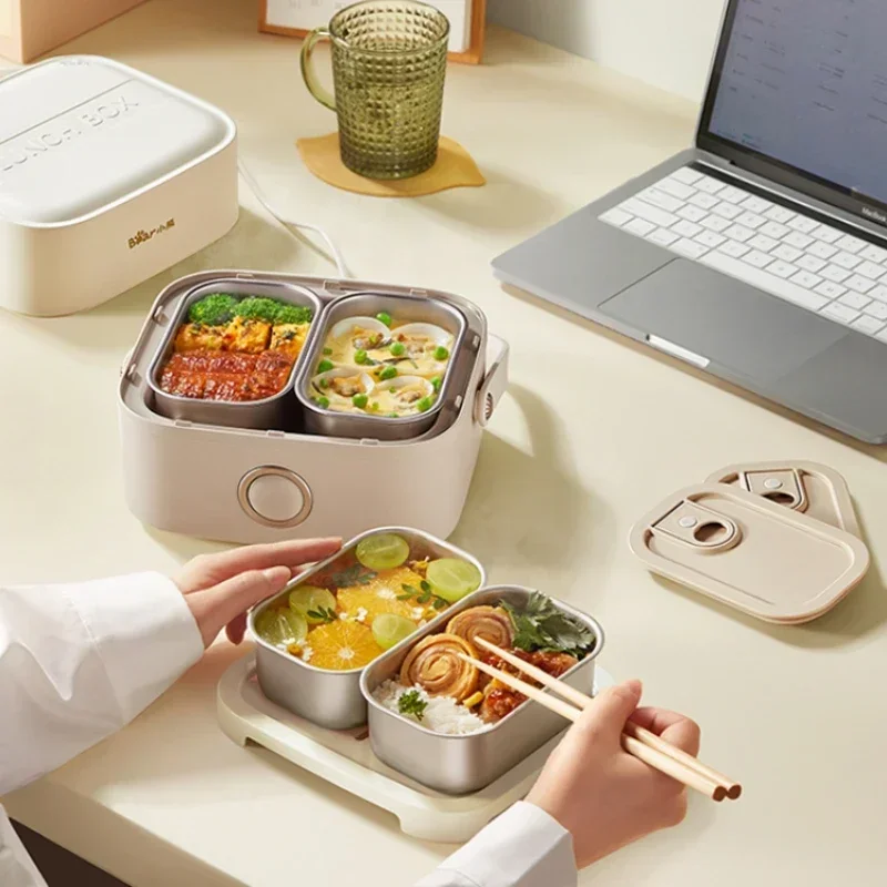 Portable steaming and heating lunch box for office workers to bring their own meals, electric lunch box, insulation plug-in