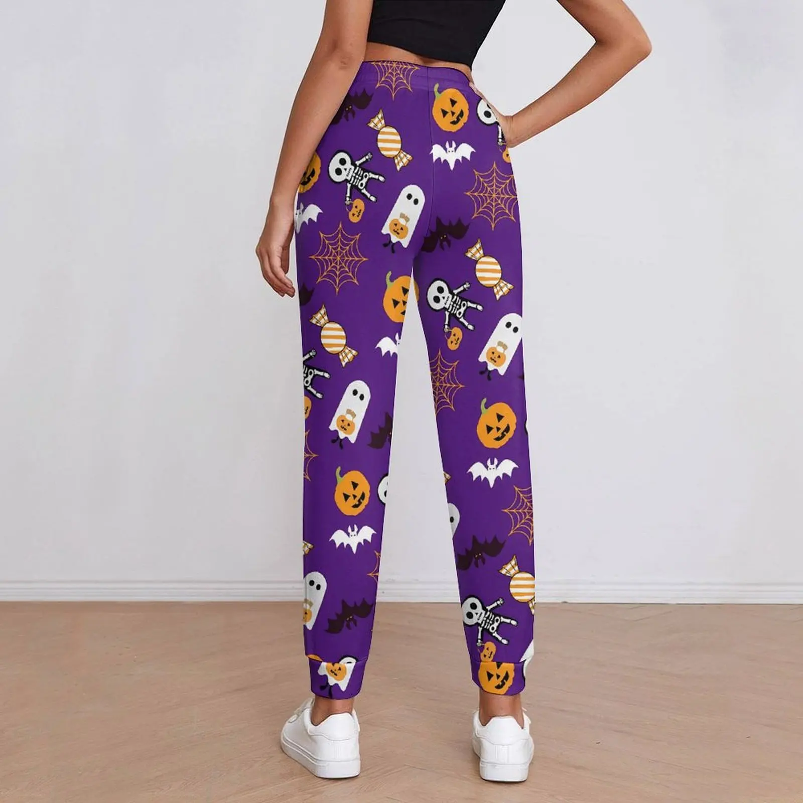 Halloween Spooky Jogger Pants Cute Ghost Pumpkin Harajuku Sweatpants Spring Female Home Oversized Trousers Birthday Present