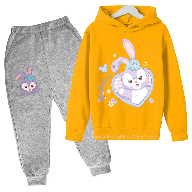 Disney-Conjunto de moletons e calças para meninos e meninas, coelhinho de balé, novo, outono e primavera