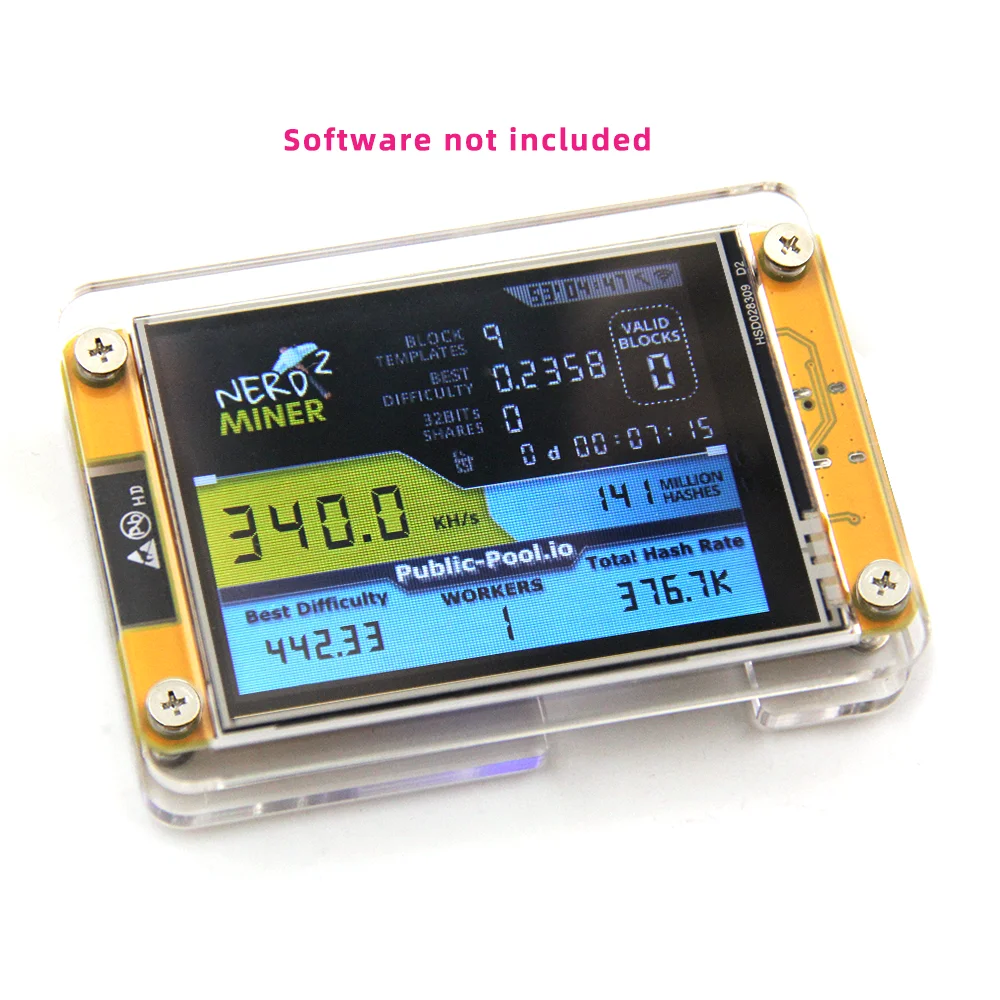 ESP32 Smart Display Case NerdMiner V2 Hashrate Lucky Miner Crypto Solo Lottery Bitcoin (No Screen Included)