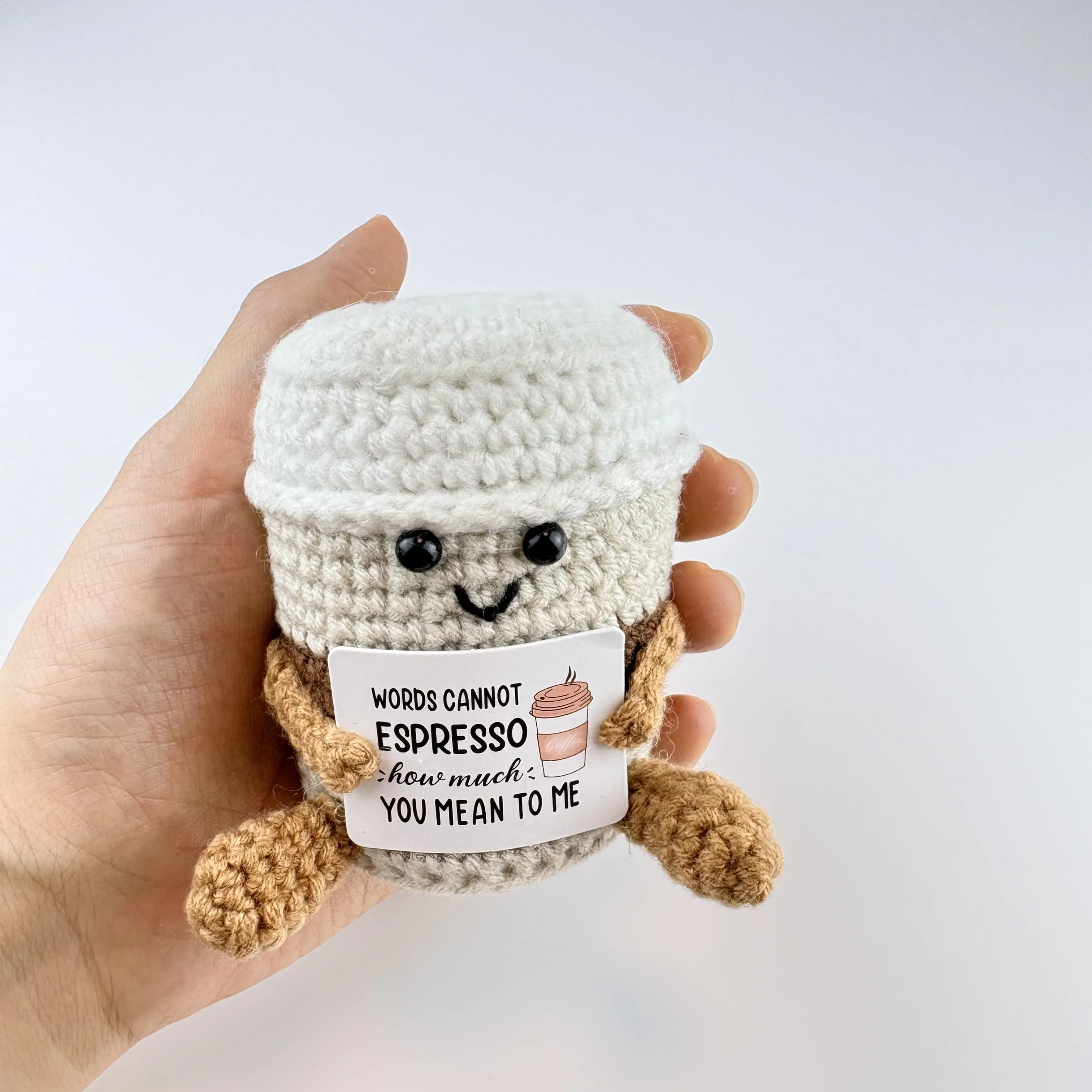 Crochet Positive Energy Dolls Cute Mini Pocket Hug Knitted Potatoes Handwoven Figurine Crafts Kawaii Crochet Animals Xmas Gifts