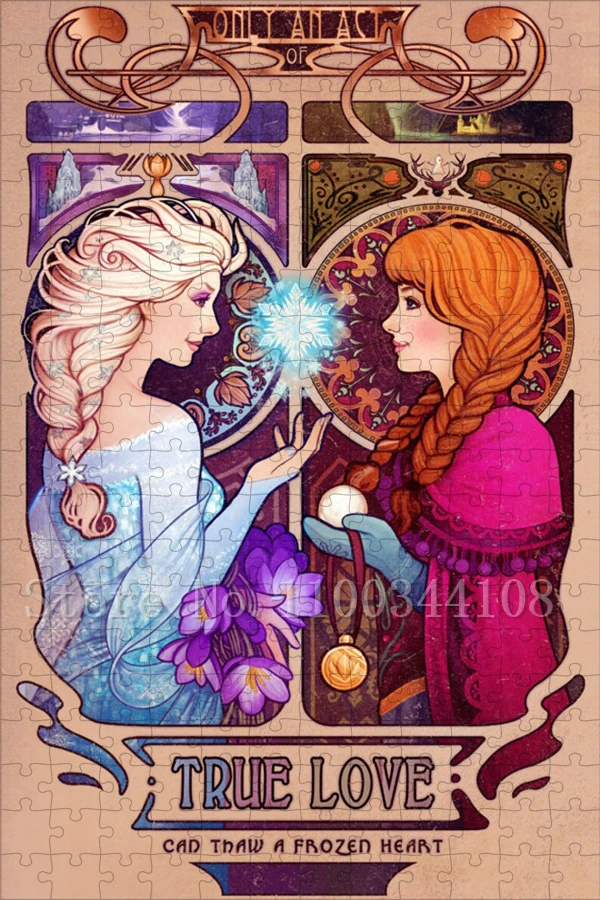 Disney Movies Frozen Jigsaw Puzzles 35/300/500/1000 Pieces Anna & Elsa Puzzles for Girls Handmade Toys & Hobbies